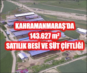 Kahramanmaraş’da Satılık 143.627 m² Besi ve Süt Çiftliği